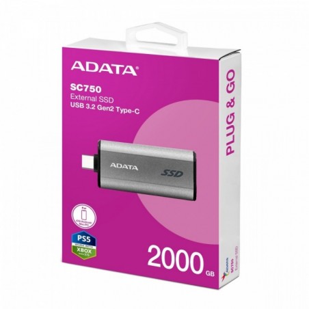 Dysk zewnętrzny SSD SC750 2000G USB3.2C 1050/1000 MB/s Dysk zewnętrzny SSD SC750 2000G USB3.2C 1050/1000 MB/s