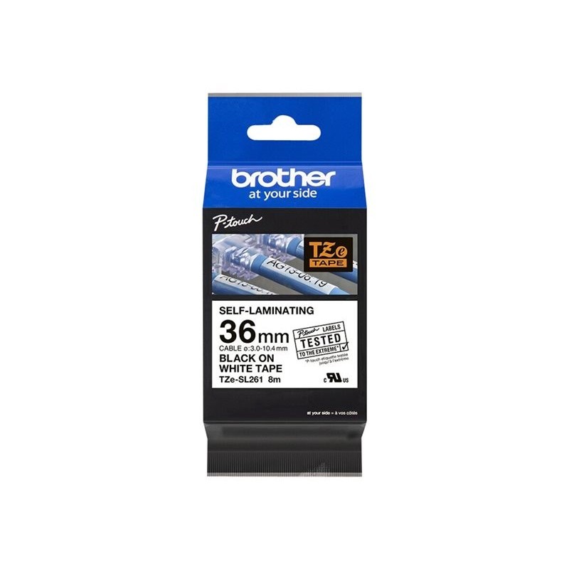 BROTHER TZeSL261 tape Black on White 36mm BROTHER TZeSL261 tape Black on White 36mm