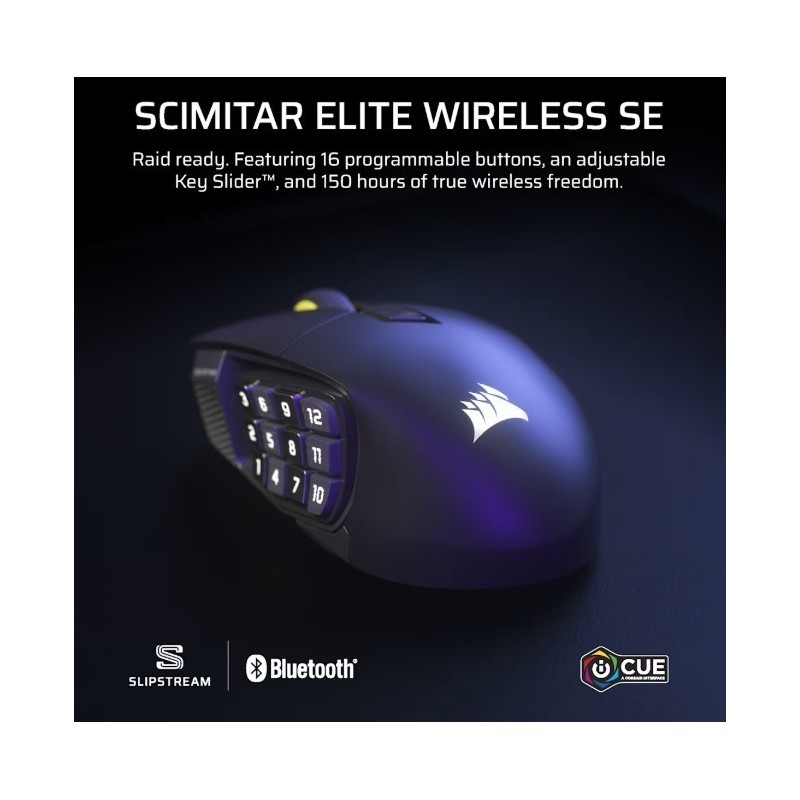 Mysz bezprzewodowa Scimitar Elite Wireless SE Gun Metal 33000 DPI  Mysz bezprzewodowa Scimitar Elite Wireless SE Gun Metal 33000 DPI