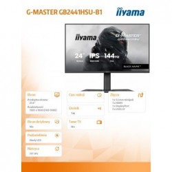 Monitor 23,8 cala GB2441HSU-B1 IPS,FHD,144Hz,1ms,2xUSB,350cd,HDMI,DP,HAS (150) PIVOT  Monitor 23,8 cala GB2441HSU-B1 IPS,FHD,144Hz,1ms,2xUSB,350cd,HDMI,DP,HAS (150) PIVOT