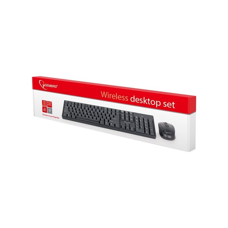 GEMBIRD KBS-W-01 Klawiatura bezprzewodowa z myszką nano odbiornik czarna GEMBIRD KBS-W-01 Klawiatura bezprzewodowa z myszką nano odbiornik czarna