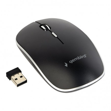 GEMBIRD MUSW-4B-01 Bezprzewodowa mysz optyczna MUSW-4B-01 1600 DPI nano USB, czarna GEMBIRD MUSW-4B-01 Bezprzewodowa mysz optyczna MUSW-4B-01 1600 DPI nano USB, czarna
