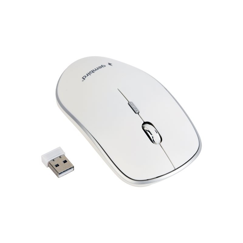 GEMBIRD MUSW-4B-01-W Bezprzewodowa mysz optyczna MUSW-4B-01-W 1600 DPI nano USB biała GEMBIRD MUSW-4B-01-W Bezprzewodowa mysz optyczna MUSW-4B-01-W 1600 DPI nano USB biała