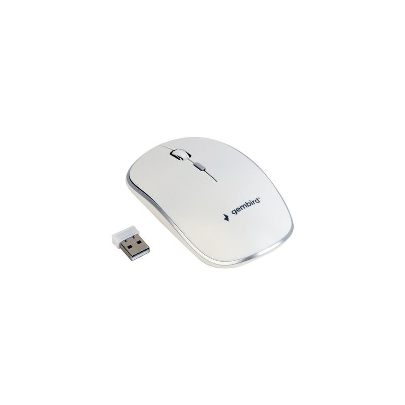 GEMBIRD MUSW-4B-01-W Bezprzewodowa mysz optyczna MUSW-4B-01-W 1600 DPI nano USB biała GEMBIRD MUSW-4B-01-W Bezprzewodowa mysz optyczna MUSW-4B-01-W 1600 DPI nano USB biała