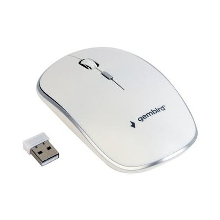 GEMBIRD MUSW-4B-01-W Bezprzewodowa mysz optyczna MUSW-4B-01-W 1600 DPI nano USB biała GEMBIRD MUSW-4B-01-W Bezprzewodowa mysz optyczna MUSW-4B-01-W 1600 DPI nano USB biała