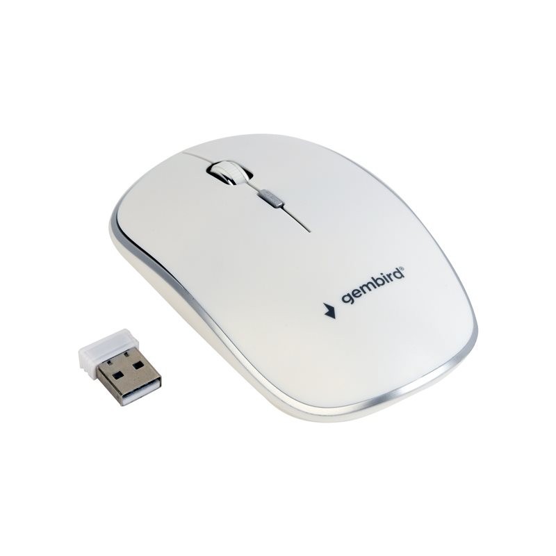 GEMBIRD MUSW-4B-01-W Bezprzewodowa mysz optyczna MUSW-4B-01-W 1600 DPI nano USB biała GEMBIRD MUSW-4B-01-W Bezprzewodowa mysz optyczna MUSW-4B-01-W 1600 DPI nano USB biała