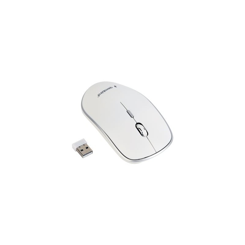 GEMBIRD MUSW-4B-01-W Bezprzewodowa mysz optyczna MUSW-4B-01-W 1600 DPI nano USB biała GEMBIRD MUSW-4B-01-W Bezprzewodowa mysz optyczna MUSW-4B-01-W 1600 DPI nano USB biała