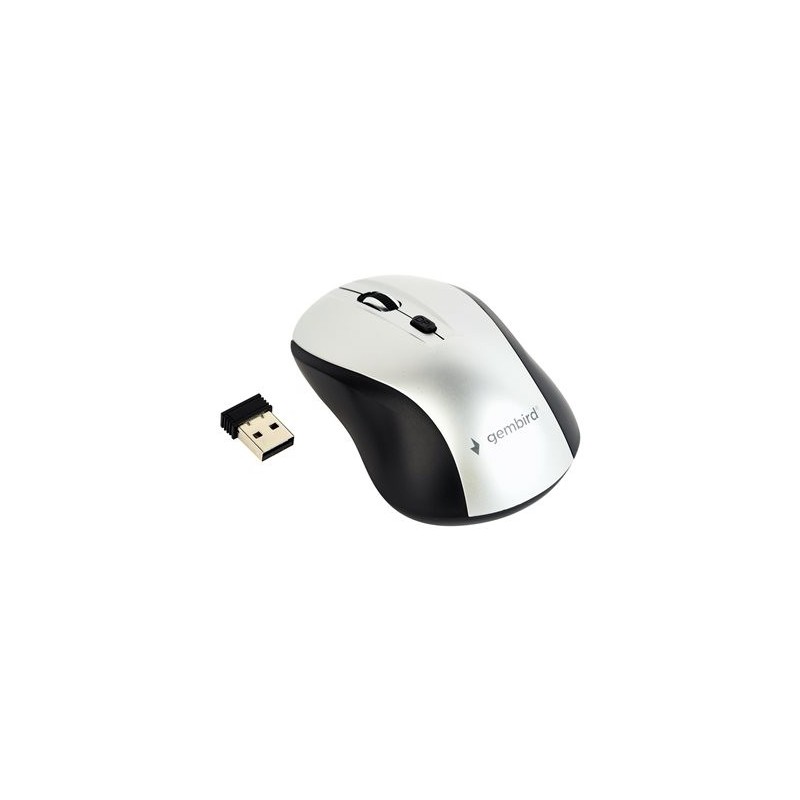 GEMBIRD MUSW-4B-02-BS Bezprzewodowa mysz optyczna MUSW-4B-02-BS 1600 DPI nano USB czarno-srebr