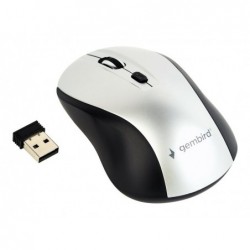 GEMBIRD MUSW-4B-02-BS Bezprzewodowa mysz optyczna MUSW-4B-02-BS 1600 DPI nano USB czarno-srebr GEMBIRD MUSW-4B-02-BS Bezprzewodowa mysz optyczna MUSW-4B-02-BS 1600 DPI nano USB czarno-srebr