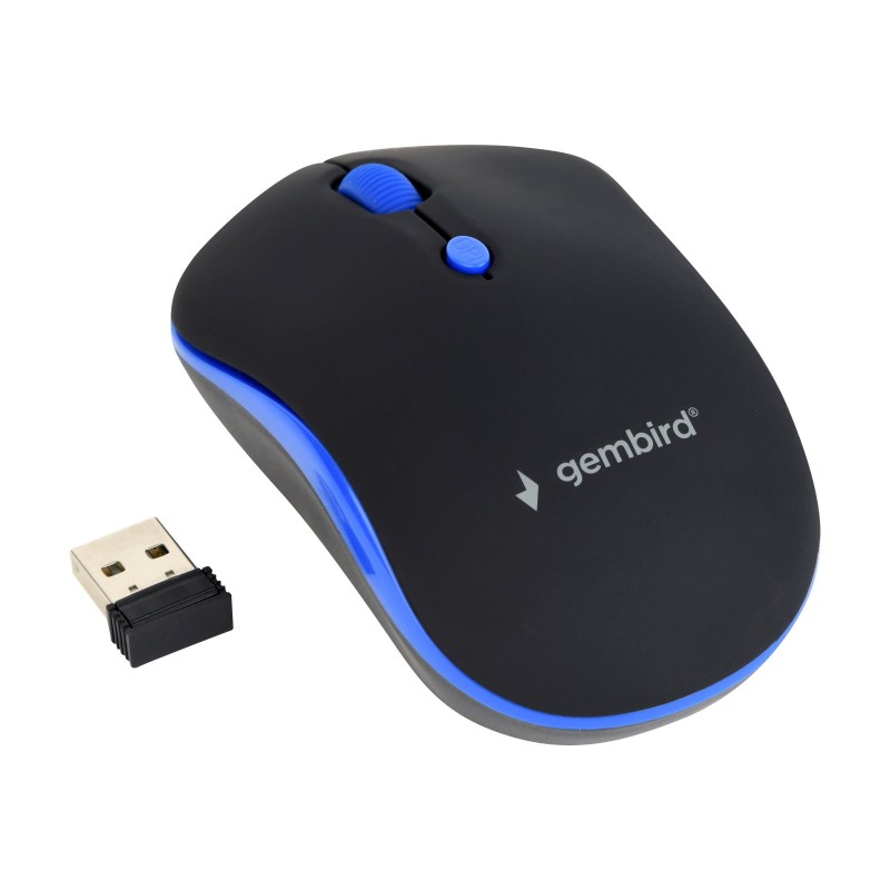 GEMBIRD MUSW-4B-03-B Bezprzewodowa mysz optyczna MUSW-4B-03-B 1600 DPI nano USB czarno-niebie GEMBIRD MUSW-4B-03-B Bezprzewodowa mysz optyczna MUSW-4B-03-B 1600 DPI nano USB czarno-niebie