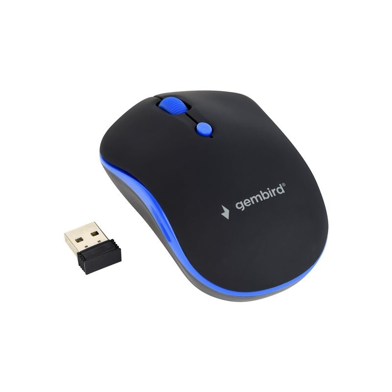 GEMBIRD MUSW-4B-03-B Bezprzewodowa mysz optyczna MUSW-4B-03-B 1600 DPI nano USB czarno-niebie GEMBIRD MUSW-4B-03-B Bezprzewodowa mysz optyczna MUSW-4B-03-B 1600 DPI nano USB czarno-niebie