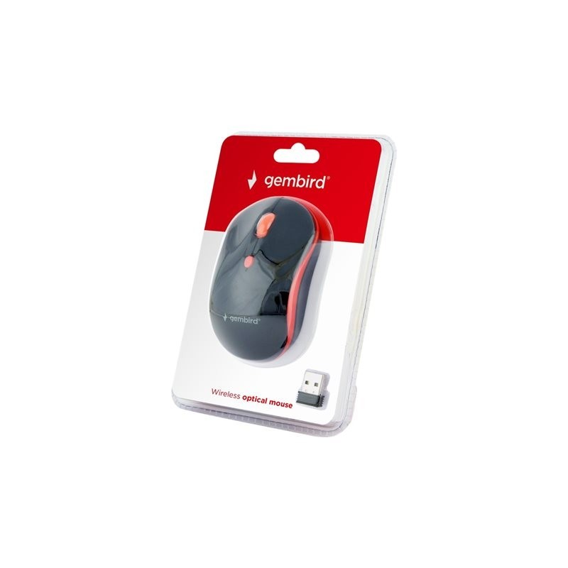 GEMBIRD MUSW-4B-03-R Bezprzewodowa mysz optyczna MUSW-4B-03-R 1600 DPI nano USB czarno-czerwo GEMBIRD MUSW-4B-03-R Bezprzewodowa mysz optyczna MUSW-4B-03-R 1600 DPI nano USB czarno-czerwo