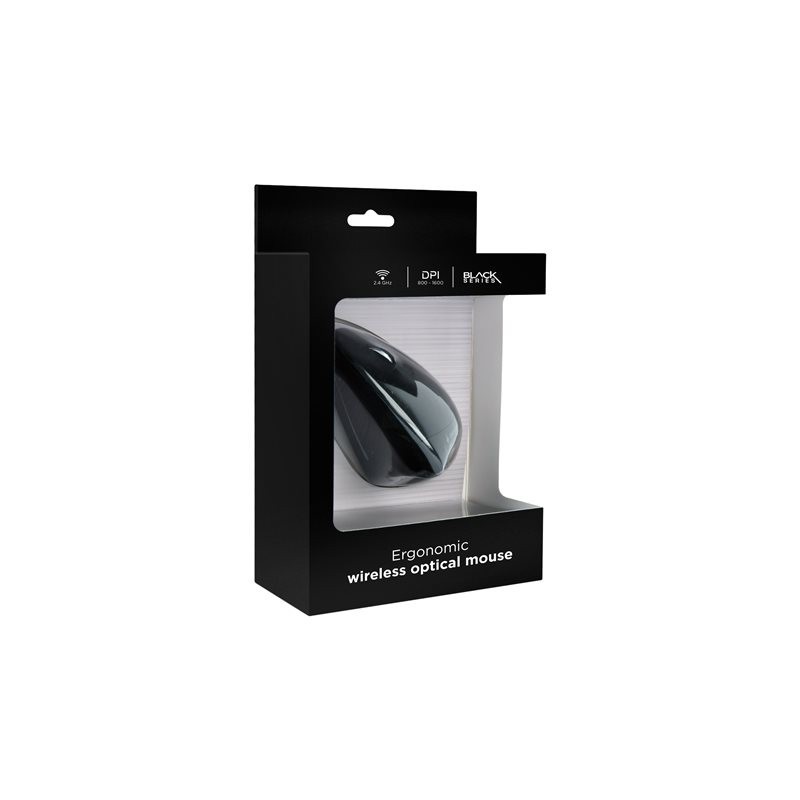 GEMBIRD MUSW-ERGO-01 Ergonomiczna bezprzewodowa mysz optyczna 1600 DPI USB czarna GEMBIRD MUSW-ERGO-01 Ergonomiczna bezprzewodowa mysz optyczna 1600 DPI USB czarna