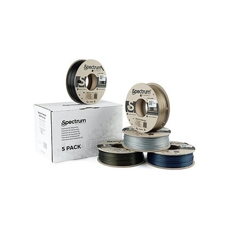 Spectrum Filament PLA Glitter 5x250g, mix, Aurora Gold, Volcano Grey, Silver Metallic, Clear Gold, Stardust Blue Spectrum Filament PLA Glitter 5x250g, mix, Aurora Gold, Volcano Grey, Silver Metallic, Clear Gold, Stardust Blue