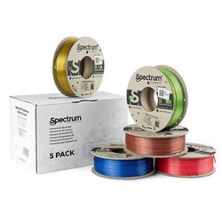 Spectrum Filament PLA Silk 5x250g, mix, Glorious Gold, Spicy Copper, Apple Green, Ruby Red, Indigo Blue
