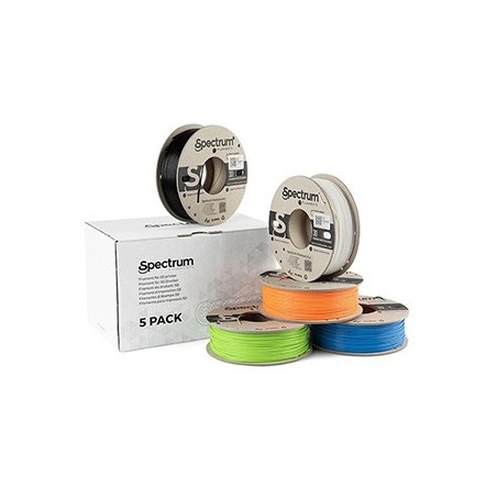 Spectrum Filament Premium PLA 5x250g, mix, Polar White, Deep Black, Lion Orange, Pacific Blue, Lime Green Spectrum Filament Premium PLA 5x250g, mix, Polar White, Deep Black, Lion Orange, Pacific Blue, Lime Green