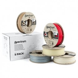 Spectrum Filament PLA specials 5x250g, mix, Stone Light, Stone Dark, Thermoactiv Red, Wood OAK, Glow Green