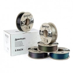 Spectrum Filament Premium PLA Essentials 5x250g, mix, Wizard Indigo, Wizard Green, Wizard Charcoal, Caribbean Blue, Translucent