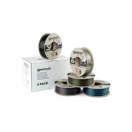 Spectrum Filament Premium PLA Essentials 5x250g, mix, Wizard Indigo, Wizard Green, Wizard Charcoal, Caribbean Blue, Translucent Spectrum Filament Premium PLA Essentials 5x250g, mix, Wizard Indigo, Wizard Green, Wizard Charcoal, Caribbean Blue, Translucent