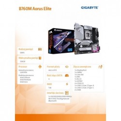 Płyta główna B760M AORUS ELITE WiFi6 GEN5 S1700 4DDR5 mATX 