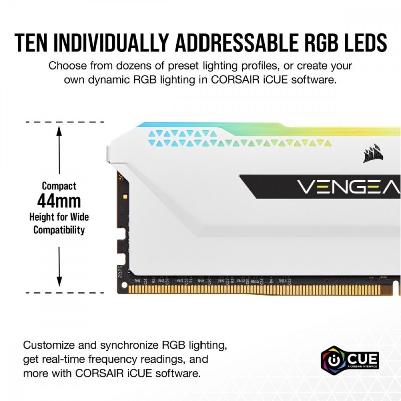 Pamięć DDR4 Vengeance RGB PRO SL 32GB/3600(2*16GB) biały Pamięć DDR4 Vengeance RGB PRO SL 32GB/3600(2*16GB) biały