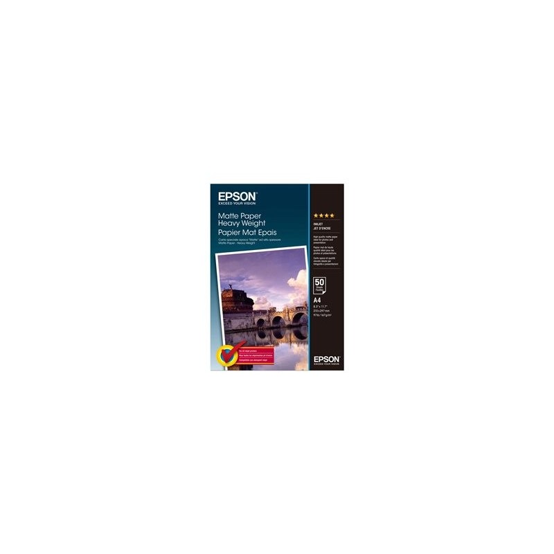 EPSON C13S041256 Papier Epson Epson matte Heavyweight 167g A4 50ark EPSON C13S041256 Papier Epson Epson matte Heavyweight 167g A4 50ark