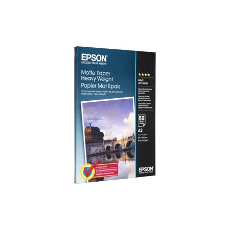 EPSON C13S041261 Papier Epson Epson matte Heavyweight 167g A3 50ark EPSON C13S041261 Papier Epson Epson matte Heavyweight 167g A3 50ark