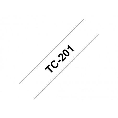 BROTHER TC201 Taśma Brother 12mm BLACK ON WHITE TAPE BROTHER TC201 Taśma Brother 12mm BLACK ON WHITE TAPE
