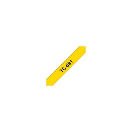 BROTHER TC691 Taśma Brother 9mm BLACK ON YELLOW TAPE BROTHER TC691 Taśma Brother 9mm BLACK ON YELLOW TAPE