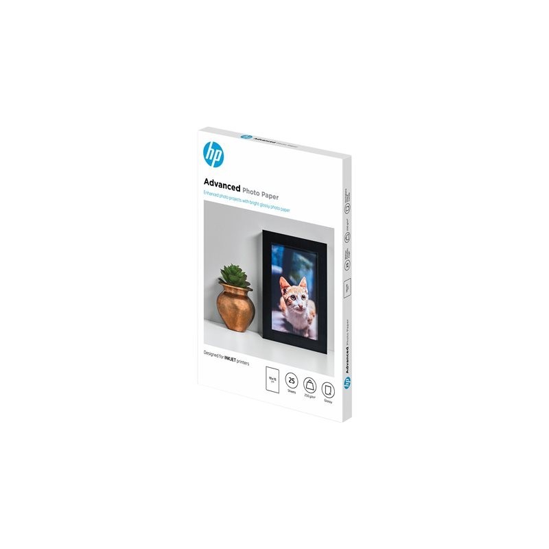 HP Q8691A Advanced glossy photo paper inkjet 250g/m2 100x150mm 25 sheets 1-pack borderless HP Q8691A Advanced glossy photo paper inkjet 250g/m2 100x150mm 25 sheets 1-pack borderless