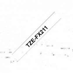 BROTHER TZEFX211 Taśma Brother 6mm BLACK ON WHITE FLEXIBLE ID