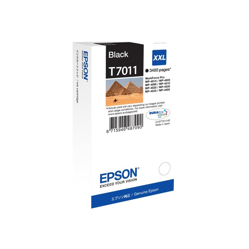 EPSON C13T70114010 Tusz Epson T701 black XXL WP4000/4500 EPSON C13T70114010 Tusz Epson T701 black XXL WP4000/4500