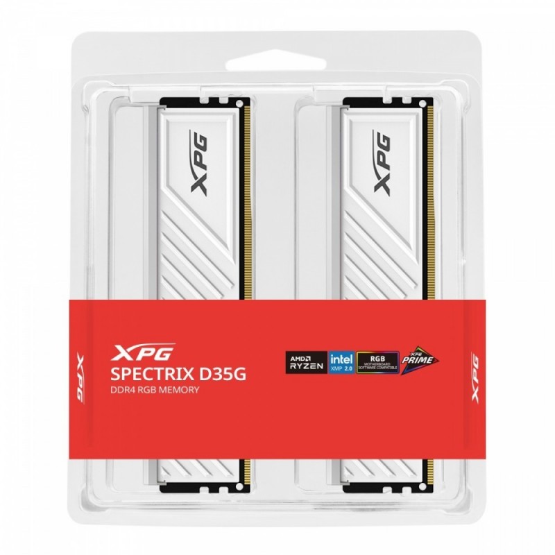 Pamięć XPG Spectrix D35G DDR4 3600 32GB 2x16 RGB biała Pamięć XPG Spectrix D35G DDR4 3600 32GB 2x16 RGB biała