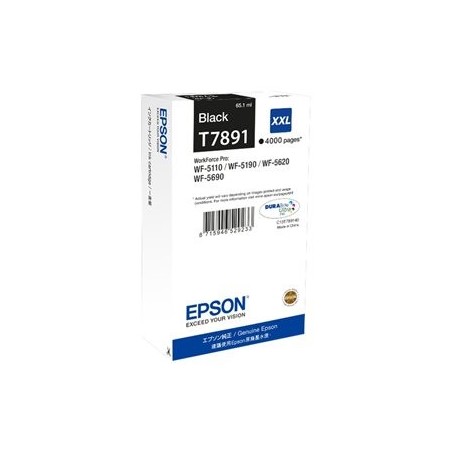 EPSON C13T789140 Tusz Epson T7891 black 65 ml WF-5110DW/WF-5190DW/WF-5620DWF/WF-5690DWF EPSON C13T789140 Tusz Epson T7891 black 65 ml WF-5110DW/WF-5190DW/WF-5620DWF/WF-5690DWF