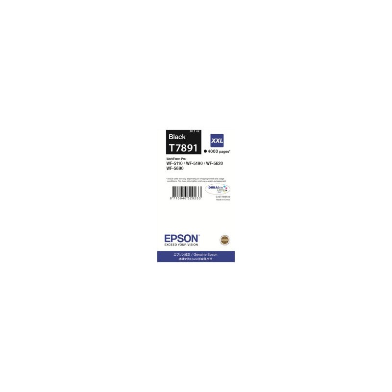 EPSON C13T789140 Tusz Epson T7891 black 65 ml WF-5110DW/WF-5190DW/WF-5620DWF/WF-5690DWF EPSON C13T789140 Tusz Epson T7891 black 65 ml WF-5110DW/WF-5190DW/WF-5620DWF/WF-5690DWF
