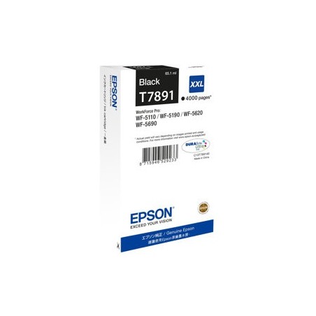 EPSON C13T789140 Tusz Epson T7891 black 65 ml WF-5110DW/WF-5190DW/WF-5620DWF/WF-5690DWF EPSON C13T789140 Tusz Epson T7891 black 65 ml WF-5110DW/WF-5190DW/WF-5620DWF/WF-5690DWF