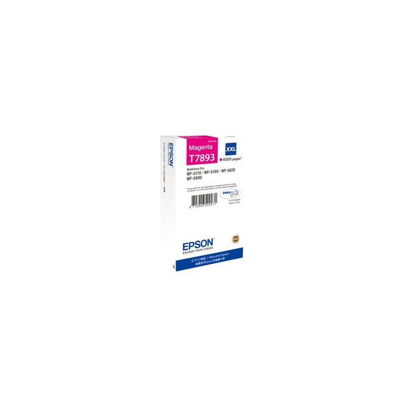 EPSON C13T789340 Tusz Epson magenta T7893 34 ml WF-5110DW/WF-5190DW/WF-5620DWF/WF-5690DWF EPSON C13T789340 Tusz Epson magenta T7893 34 ml WF-5110DW/WF-5190DW/WF-5620DWF/WF-5690DWF