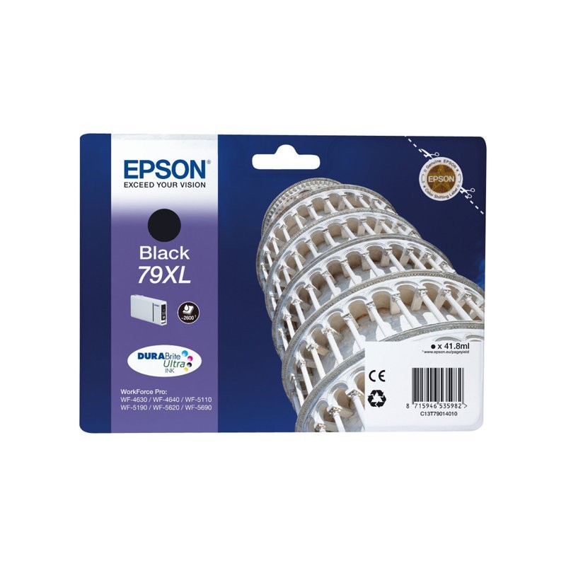 EPSON C13T79014010 Tusz Epson T7901 black 42 ml WF-5110DW/WF-5190DW/WF-5620DWF/WF-5690DWF EPSON C13T79014010 Tusz Epson T7901 black 42 ml WF-5110DW/WF-5190DW/WF-5620DWF/WF-5690DWF