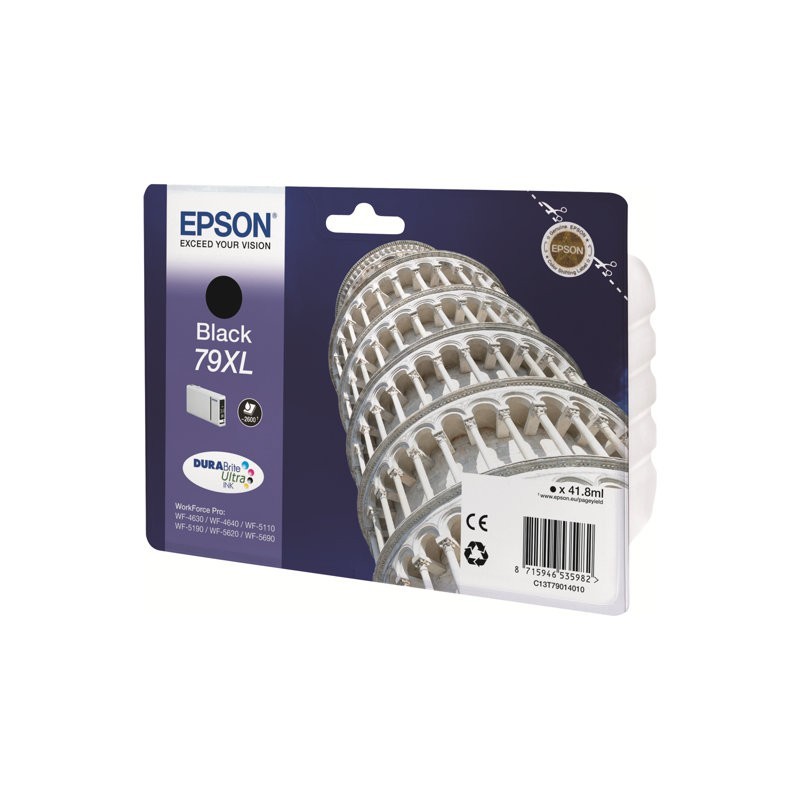 EPSON C13T79014010 Tusz Epson T7901 black 42 ml WF-5110DW/WF-5190DW/WF-5620DWF/WF-5690DWF EPSON C13T79014010 Tusz Epson T7901 black 42 ml WF-5110DW/WF-5190DW/WF-5620DWF/WF-5690DWF