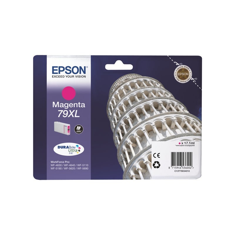 EPSON C13T79034010 Tusz Epson magenta T7903 17 ml WF-5110DW/WF-5190DW/WF-5620DWF/WF-5690DWF EPSON C13T79034010 Tusz Epson magenta T7903 17 ml WF-5110DW/WF-5190DW/WF-5620DWF/WF-5690DWF