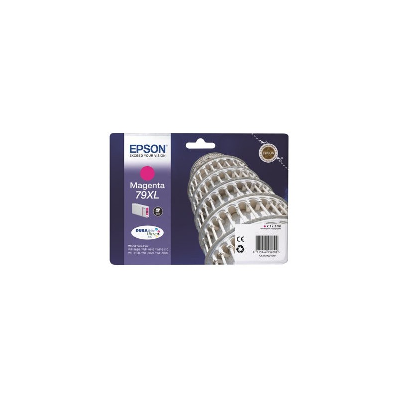 EPSON C13T79034010 Tusz Epson magenta T7903 17 ml WF-5110DW/WF-5190DW/WF-5620DWF/WF-5690DWF EPSON C13T79034010 Tusz Epson magenta T7903 17 ml WF-5110DW/WF-5190DW/WF-5620DWF/WF-5690DWF