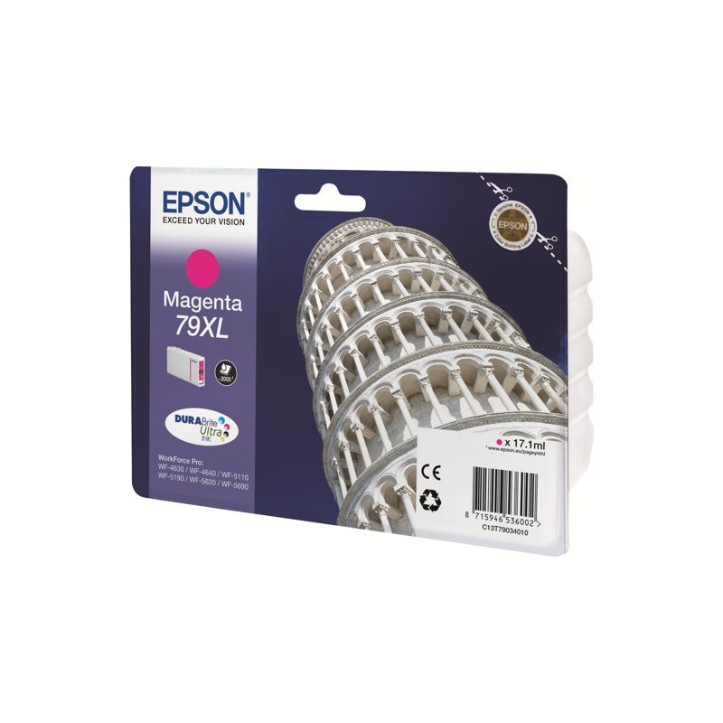 EPSON C13T79034010 Tusz Epson magenta T7903 17 ml WF-5110DW/WF-5190DW/WF-5620DWF/WF-5690DWF EPSON C13T79034010 Tusz Epson magenta T7903 17 ml WF-5110DW/WF-5190DW/WF-5620DWF/WF-5690DWF
