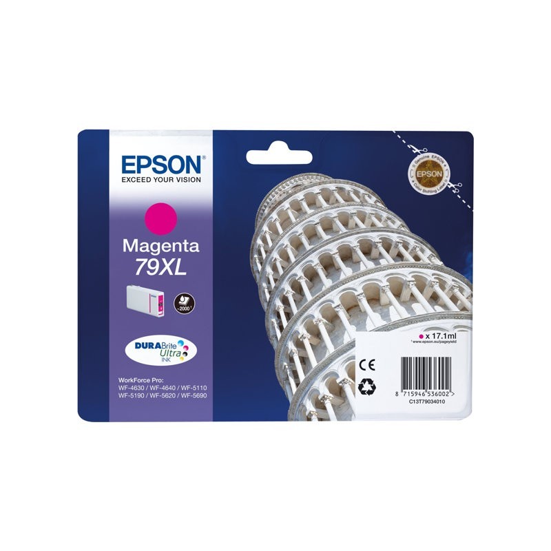 EPSON C13T79034010 Tusz Epson magenta T7903 17 ml WF-5110DW/WF-5190DW/WF-5620DWF/WF-5690DWF EPSON C13T79034010 Tusz Epson magenta T7903 17 ml WF-5110DW/WF-5190DW/WF-5620DWF/WF-5690DWF