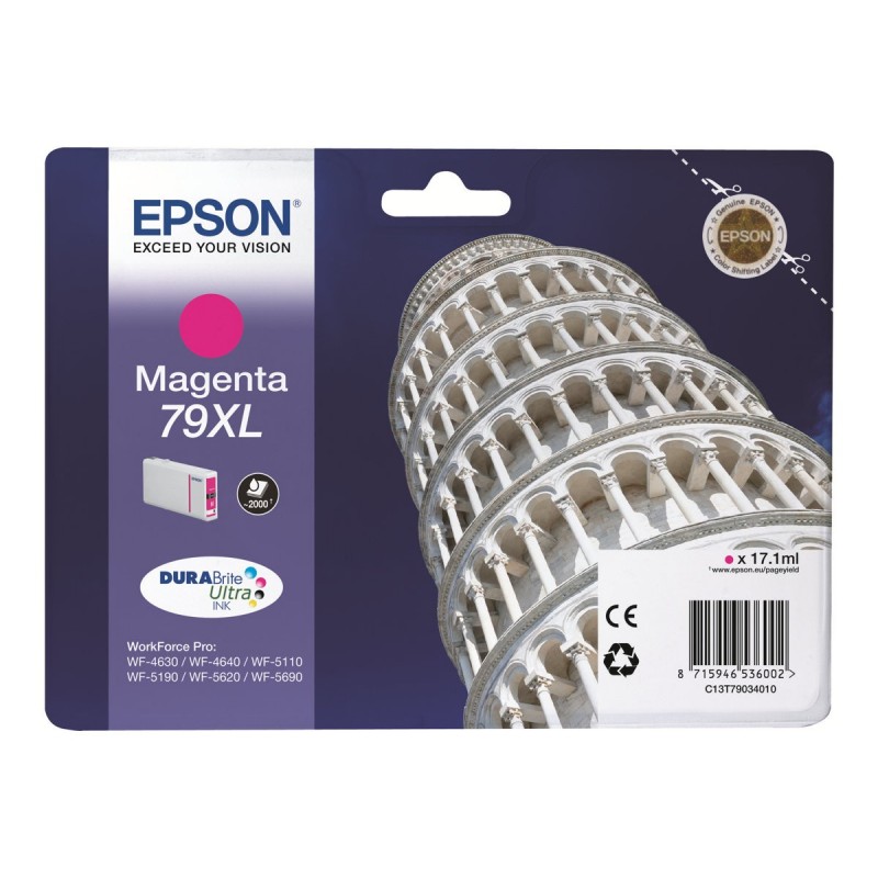 EPSON C13T79034010 Tusz Epson magenta T7903 17 ml WF-5110DW/WF-5190DW/WF-5620DWF/WF-5690DWF EPSON C13T79034010 Tusz Epson magenta T7903 17 ml WF-5110DW/WF-5190DW/WF-5620DWF/WF-5690DWF