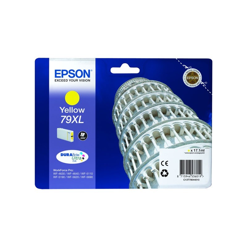 EPSON C13T79044010 Tusz Epson yellow T7904 17 ml WF-5110DW/WF-5190DW/WF-5620DWF/WF-5690DWF EPSON C13T79044010 Tusz Epson yellow T7904 17 ml WF-5110DW/WF-5190DW/WF-5620DWF/WF-5690DWF