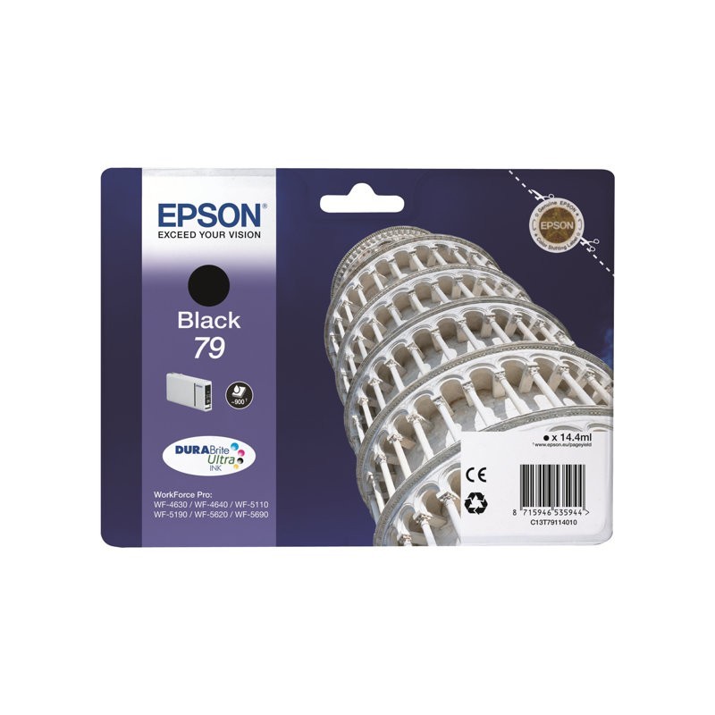 EPSON C13T79114010 Tusz Epson T7911 black 14 ml WF-5110DW/WF-5190DW/WF-5620DWF/WF-5690DWF EPSON C13T79114010 Tusz Epson T7911 black 14 ml WF-5110DW/WF-5190DW/WF-5620DWF/WF-5690DWF