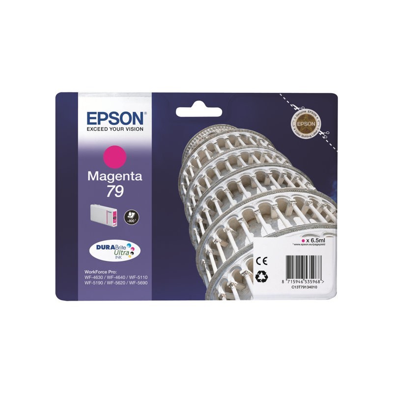 EPSON C13T79134010 Tusz Epson magenta T7913 7 ml WF-5110DW/WF-5190DW/WF-5620DWF/WF-5690DWF EPSON C13T79134010 Tusz Epson magenta T7913 7 ml WF-5110DW/WF-5190DW/WF-5620DWF/WF-5690DWF