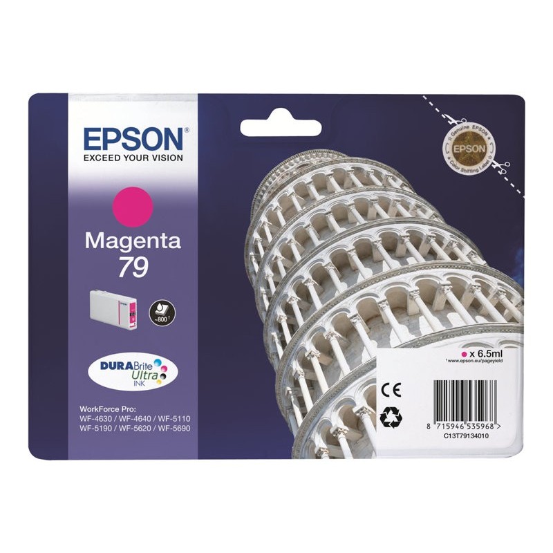 EPSON C13T79134010 Tusz Epson magenta T7913 7 ml WF-5110DW/WF-5190DW/WF-5620DWF/WF-5690DWF EPSON C13T79134010 Tusz Epson magenta T7913 7 ml WF-5110DW/WF-5190DW/WF-5620DWF/WF-5690DWF
