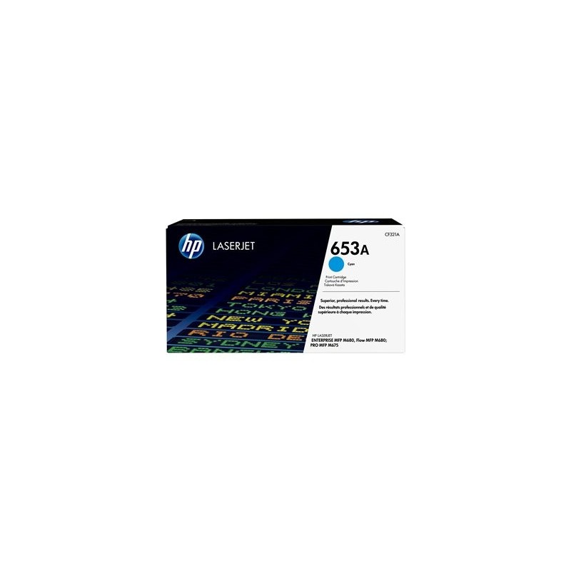 HP 653A Cyan Toner Color LaserJet Enterprise MFP M680 16500 pages HP 653A Cyan Toner Color LaserJet Enterprise MFP M680 16500 pages