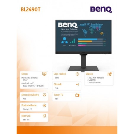 Monitor 24 cale BL2490T LED 4ms/1300:1/IPS/HDMI Monitor 24 cale BL2490T LED 4ms/1300:1/IPS/HDMI